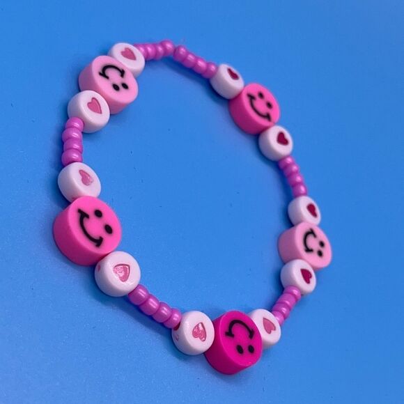 Y2K Bracelets “All Pink” Stretchy Beaded Bracelet - Picture 3 of 3